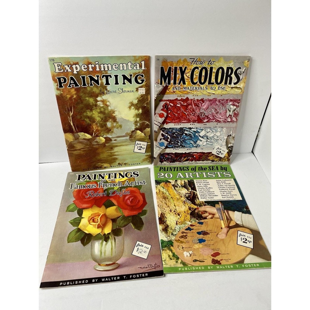 Lot Of 4 Walter T Foster Art Painting Books Famous Artists How To Mix Colors